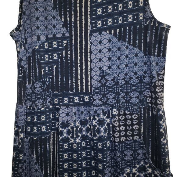 Coldwater Creek Sleeveless Blue Maxi Dress Womens Size Small Pockets Pre-Owned - Picture 7 of 11